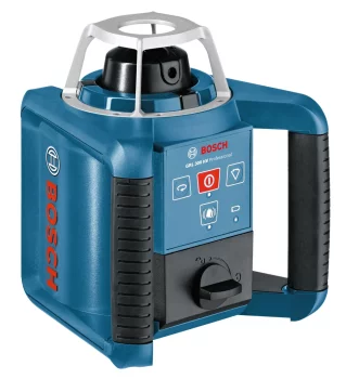 Нівелір лазерний ротаційний Bosch Professional GRL 300 HV 60м/з до 300м ±0.1мм/м червоний промінь 150/300/600об/хв кейс приймач LR1 пульт RC1 тримач WM4 ЗП окуляри мішень IP54 1.8кг