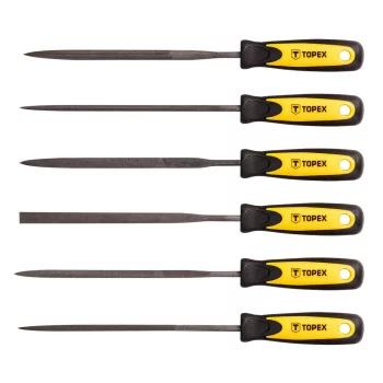 Надфілі по металу TOPEX, алмазні, D3мм, рукоятка двокомпонентна, 150мм, набір 6шт
