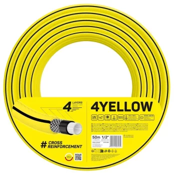 Шланг садовий Cellfast 4YELLOW 1/2" 50м 4 шари до 20бар -10…+50°C