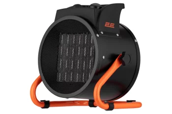 Теплова гармата електрична 2E Ceramic, 3кВт, 30м2, 280м3/год, керамічний нагрів. елемент (PTC), чорний, 2.85кг