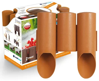 Газонна огорожа Cellfast 3 MAXI, 10 секцій по 21см, 2.1м, цегляний