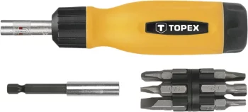 Викрутка TOPEX 1/4", бітотримач 12 біт, SL,PH,PZ,Torx, сталь CrV набір 14шт