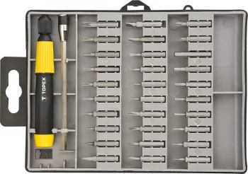 Біти TOPEX, прецизійні, бітотримач, SL,PH,PZ,H,T, 30мм, CrV, кейс, набір 32шт