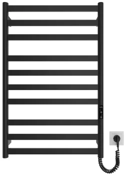 Рушникосушка Hygge Family електрична York, 770х530х80мм, таймер-регулятор, сталь, чорний матовий
