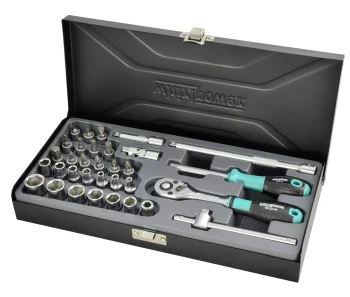 Набір головок 1/4" 4-14мм 33од мет.футляр