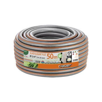 Шланг поливальний 3/4" 50м Silver Elegant Plus сірий з помаранчевою полосою