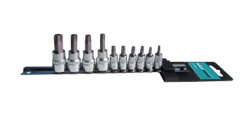 Набір головок зі вставкою Torx 1/4" і 3/8" 10од. на планці