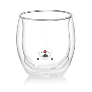 Набір чашок з подвійними стінками Ardesto Animals, 300мл, 2шт, боросилікатне скло, прозорий