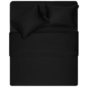 Простирадло на резинці Ardesto Mix&Match Premium, 180x200+30см, 100% бавовна, сатин, чорний