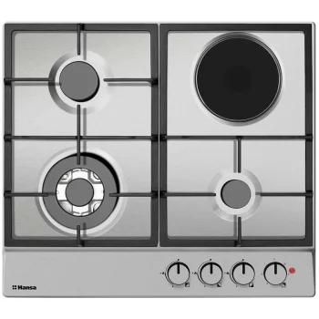 Варильна поверхня Hansa комбінована (3 газ + 1 електро), 60см, нержавіюча сталь
