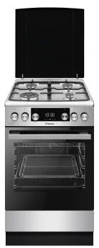 Плита Hansa комбінована, 65л, 50x60см, дисплей, конвекція, чавун, нерж