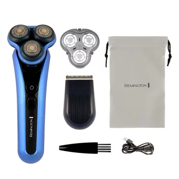 Бритва електр. Remington роторна X7 Limitless X,  бритв.головок-3, від мережі, сух.+волог., тример, водонепрон., швид. зарядка, чорно-синій