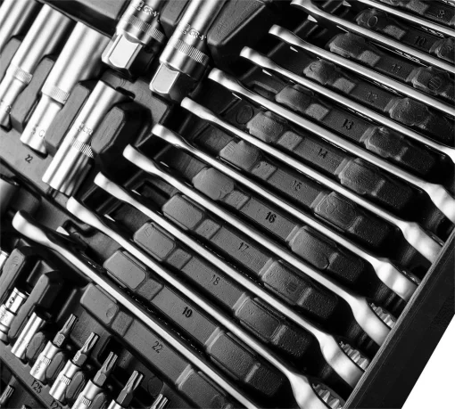 Набір інструментів Neo Tools, 1/2", 1/4", 3/8", CrV, 216шт