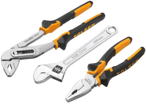 Плоскогубці Tolsen, комбіновані плоскогубці, плоскогубці для водяного насоса, ключ розвідний, набір 3шт