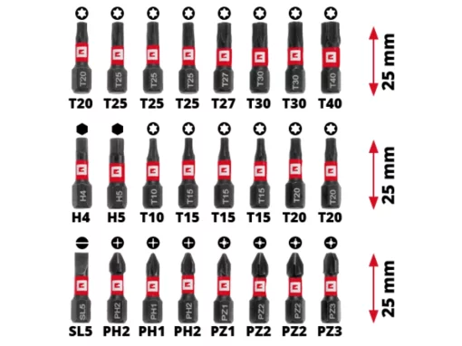 Набір ударних біт і свердл Einhell M-Case 39шт 0.66кг