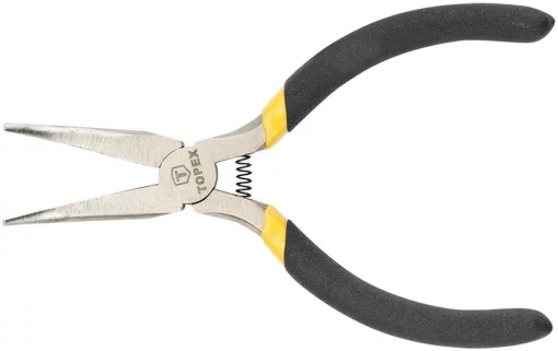 Плоскогубці подовжені вигнуті TOPEX, прецизійні, 130мм