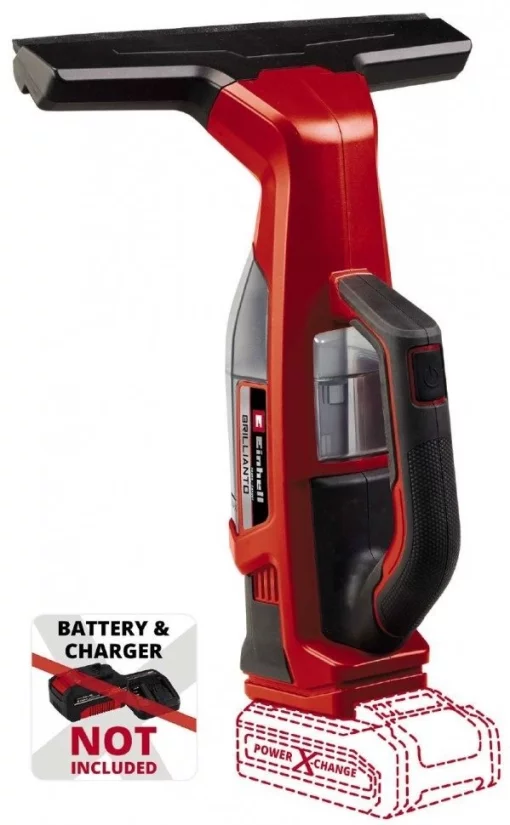 Пилосос акумуляторний Einhell BRILLIANTO віконний 18В 280мм 0.1л з розпилювачем 0.74кг без АКБ та ЗП