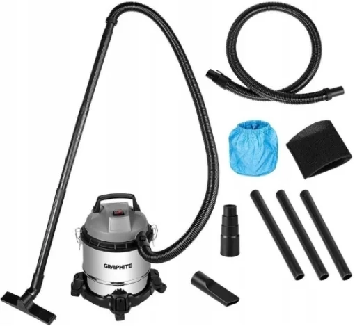 Пилосос професійний GRAPHITE 800Вт 12кПа контейнер 12л колеса