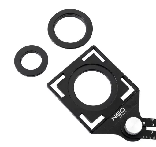 Лінійка Neo Tools кутова, алюміній, шаблони отворів, 6 плечей шкалою 0-60мм