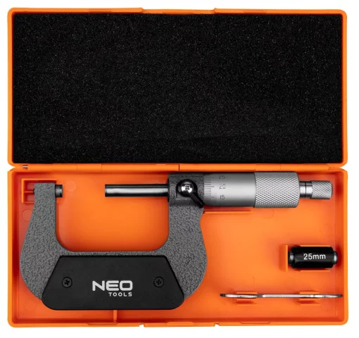 Мікрометр Neo Tools з верн'єром 25-50мм, ±0.01мм/м