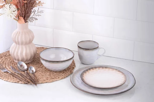 Салатник Ardesto Umbria, 660мл, 15.3см, кераміка, сірий світлий