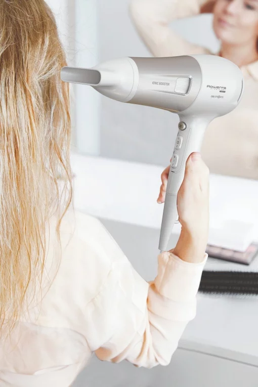 Фен Rowenta Powerline, 2400Вт, 3 режими, дифузор, іоніз-я, хол. обдув, біло-сірий