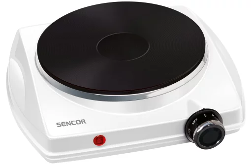 Плитка настільна Sencor електрична, конфорок - 1 на 1.5кВт, керування - мех., білий