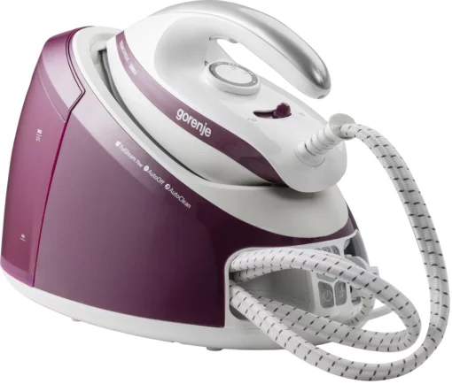 Праска-парогенератор Gorenje, 2800Вт, 1700мл, паровий удар -140гр, мех.упр., керам. підошва, бордовий