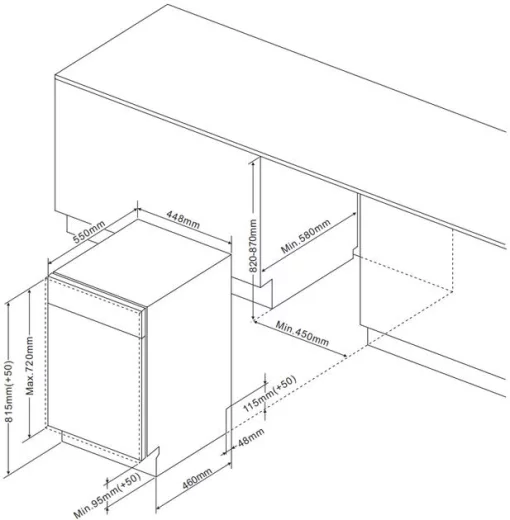 Посудомийна машина Hansa вбудована, 9компл., A++, 45см, білий